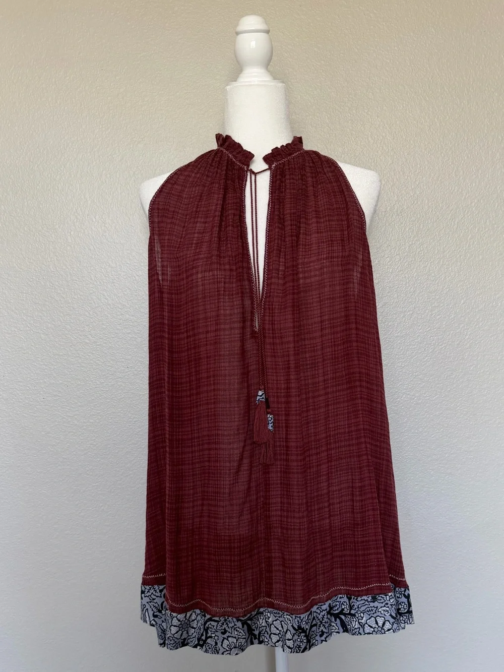 Free People Stargazer Tunic Mini Dress in a burgundy color - Size XS